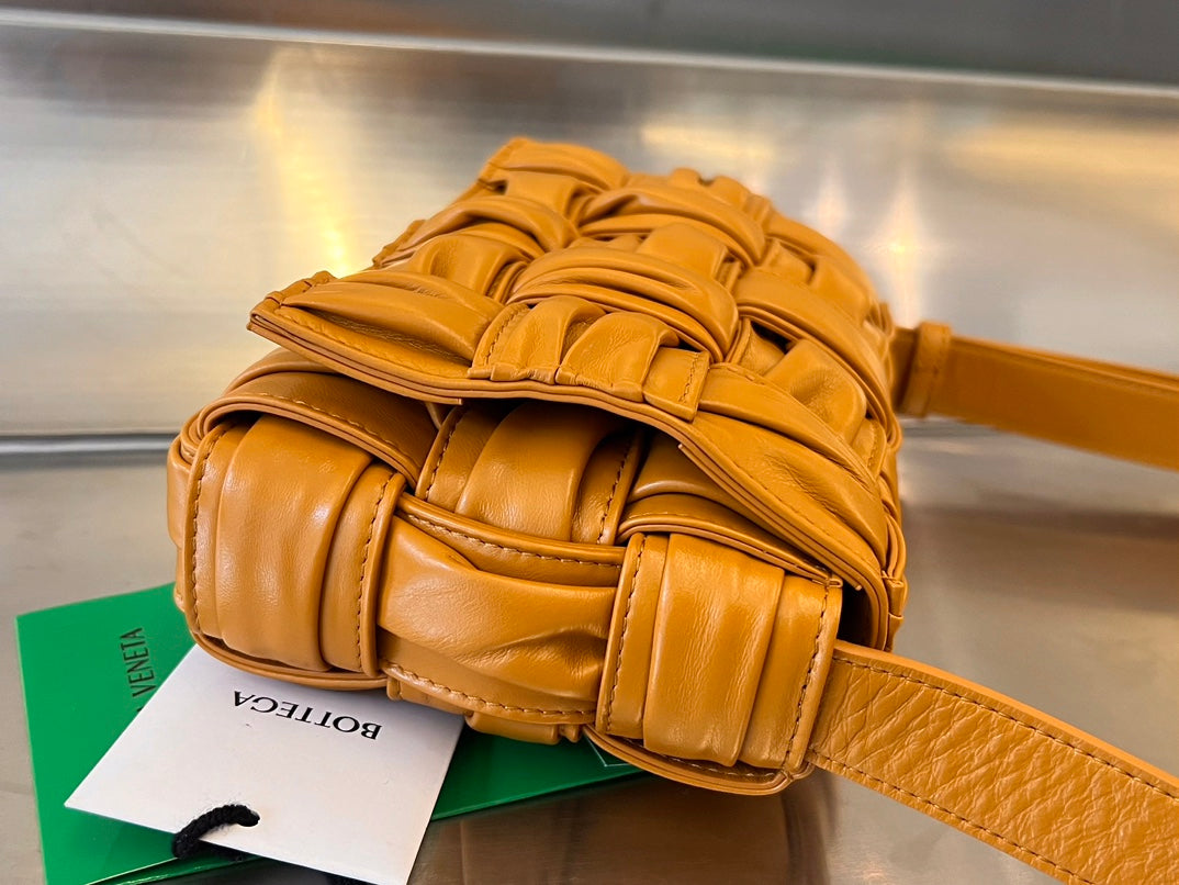 Bottega Veneta Mini Cassette 19 in Sandstone Orange Soft Lambskin Bag