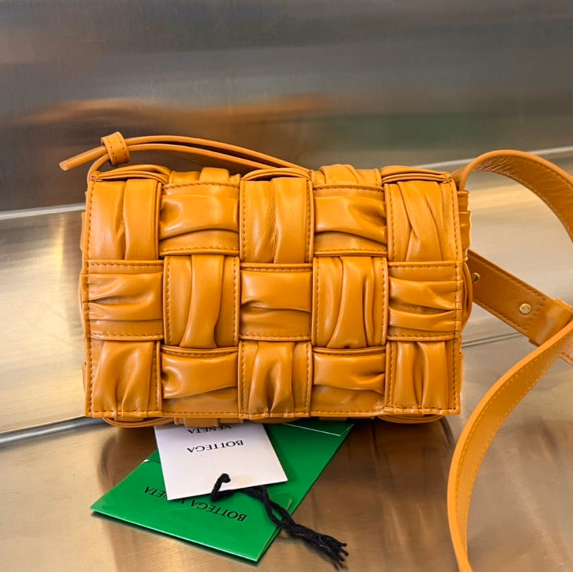 Bottega Veneta Mini Cassette 19 in Sandstone Orange Soft Lambskin Bag