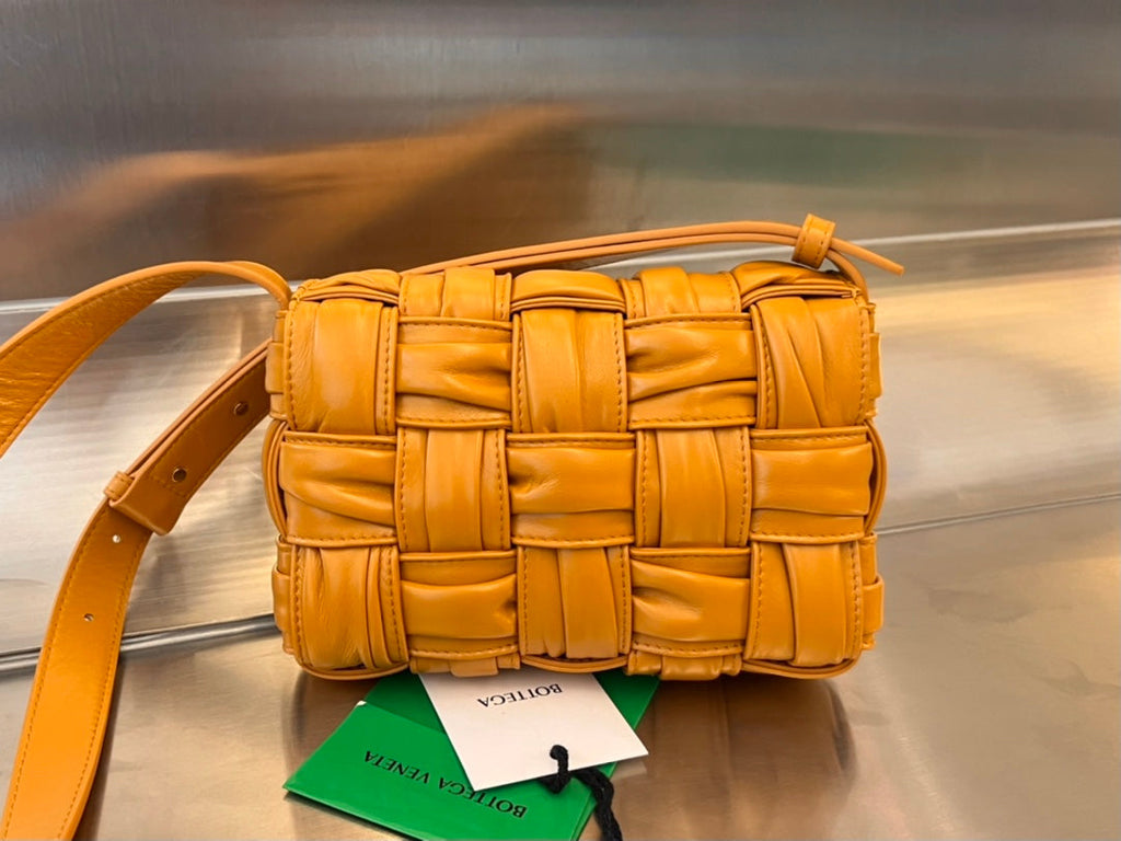 Bottega Veneta Mini Cassette 19 in Sandstone Orange Soft Lambskin Bag