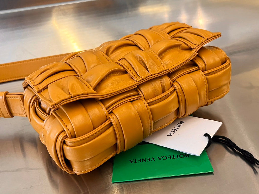 Bottega Veneta Mini Cassette 19 in Sandstone Orange Soft Lambskin Bag