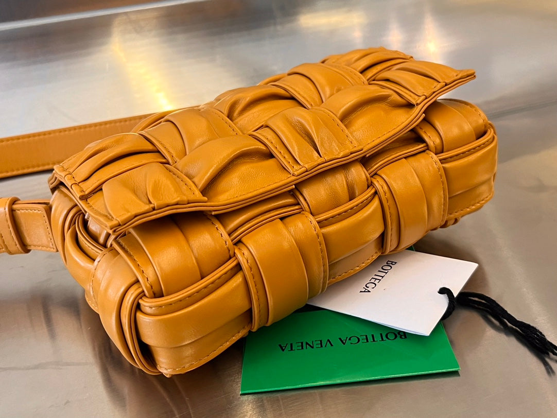 Bottega Veneta Mini Cassette 19 in Sandstone Orange Soft Lambskin Bag