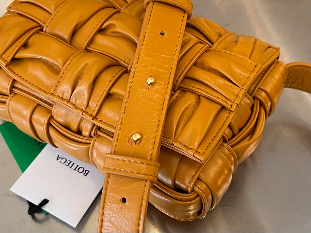 Bottega Veneta Mini Cassette 19 in Sandstone Orange Soft Lambskin Bag