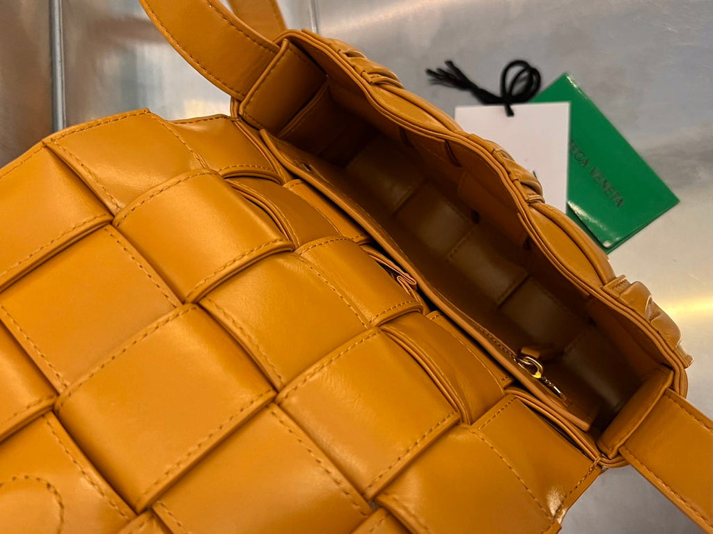 Bottega Veneta Mini Cassette 19 in Sandstone Orange Soft Lambskin Bag