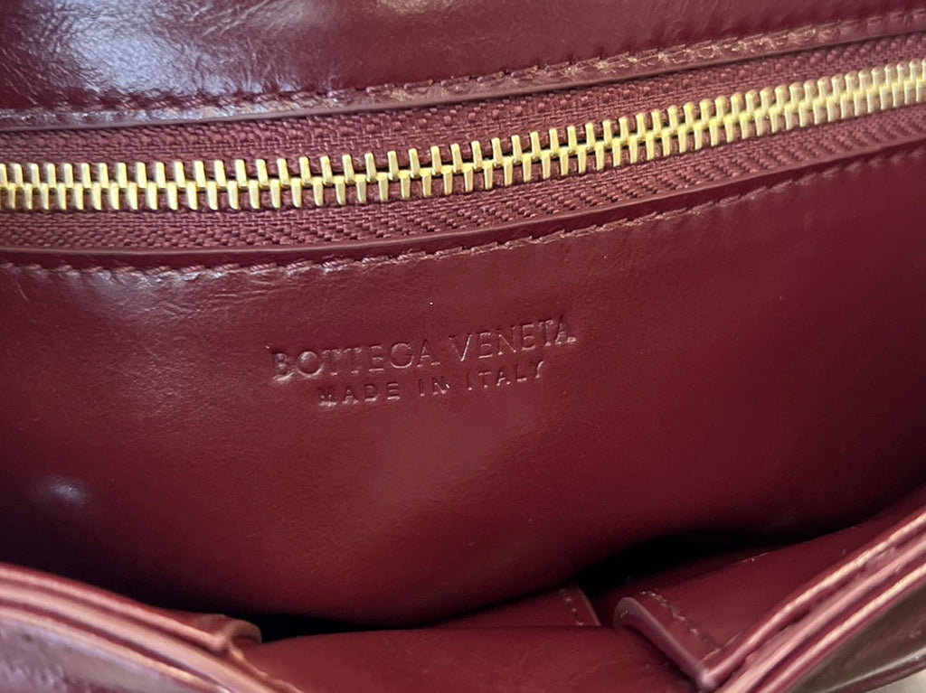 Bottega Veneta Mini Cassette 19 in Wine Red Soft Lambskin Bag