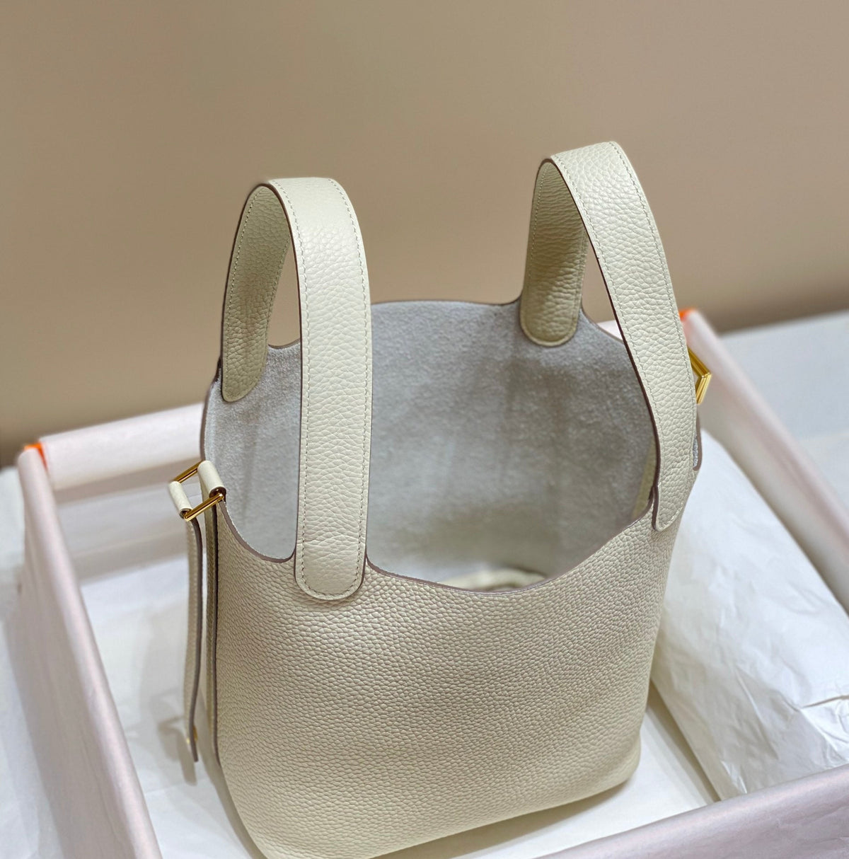 Hermes Picotin Lock 18 Ivory Togo Ghw Bag