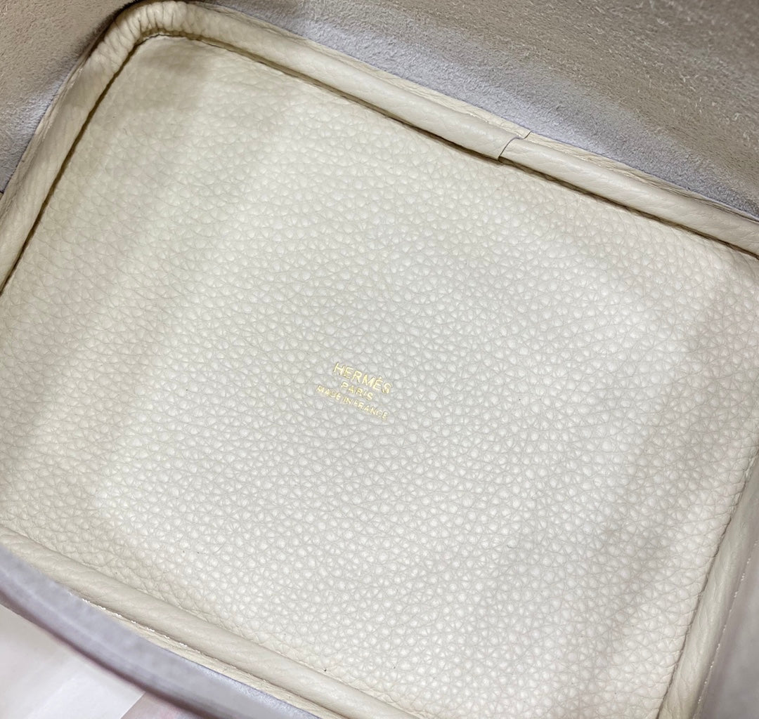 Hermes Picotin Lock 18 White-Pearl Togo Ghw Bag