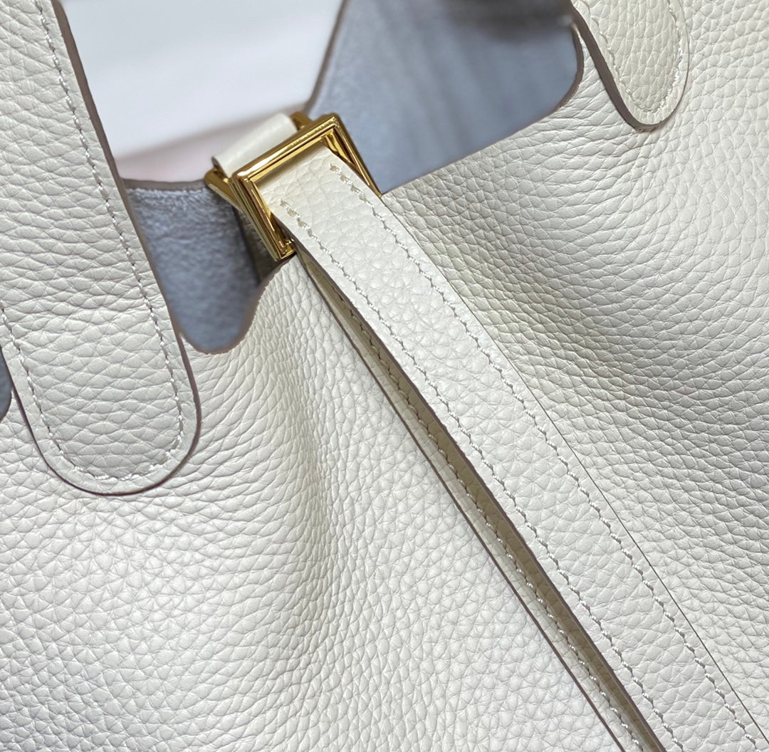 Hermes Picotin Lock 18 Ivory Togo Ghw Bag