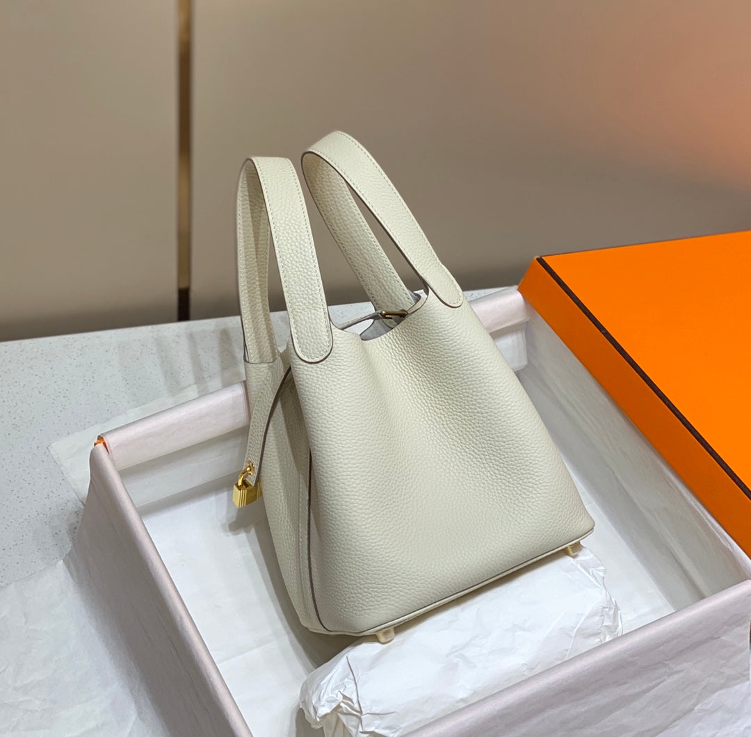 Hermes Picotin Lock 18 Ivory Togo Ghw Bag