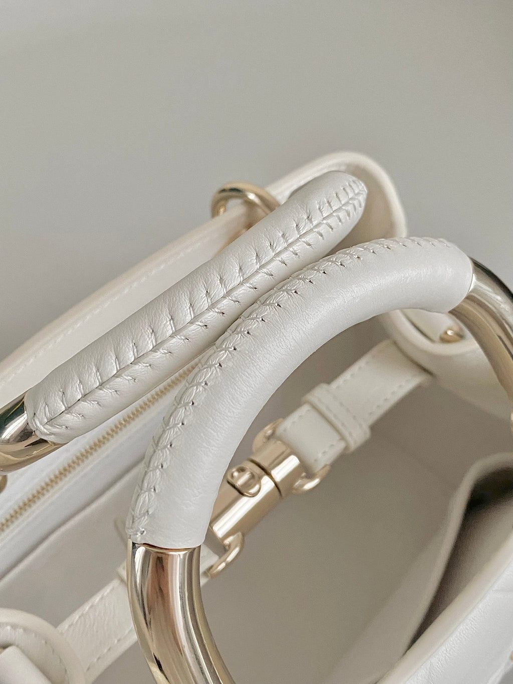 Dior Lady 25 Handbag in White Calfskin