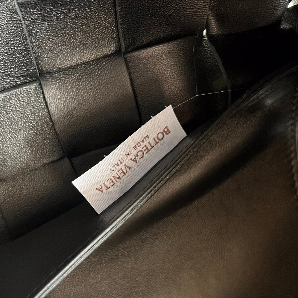 Bottega Veneta Medium 28 Cassette Black Lambskin Bag
