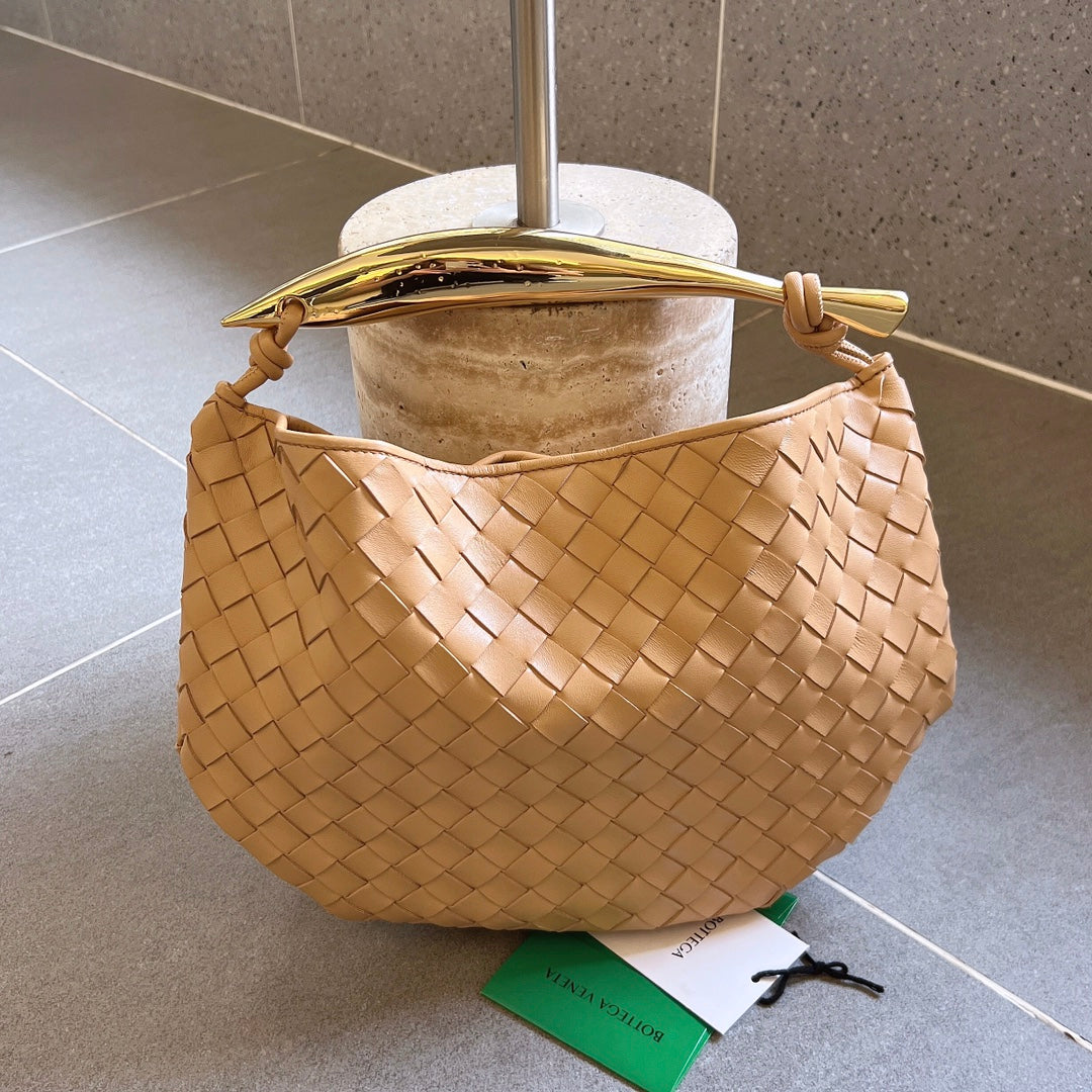Bottega Veneta Sardine 33 with Chain in Dark Cream Lambskin Bag