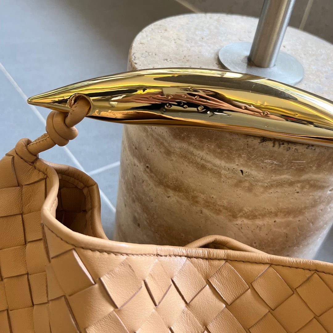 Bottega Veneta Sardine 33 with Chain in Dark Cream Lambskin Bag