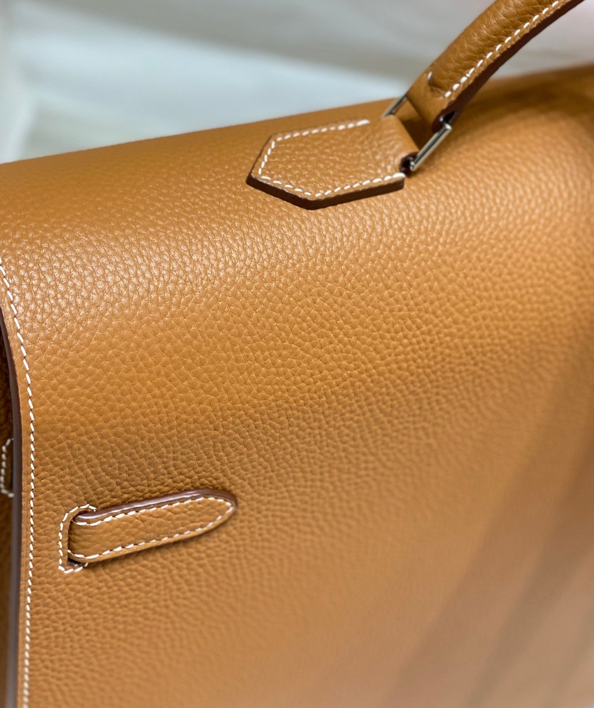 Hermes Kelly Depeches 38 Briefcase in Gold Togo Calfskin Silver Hardware Bag