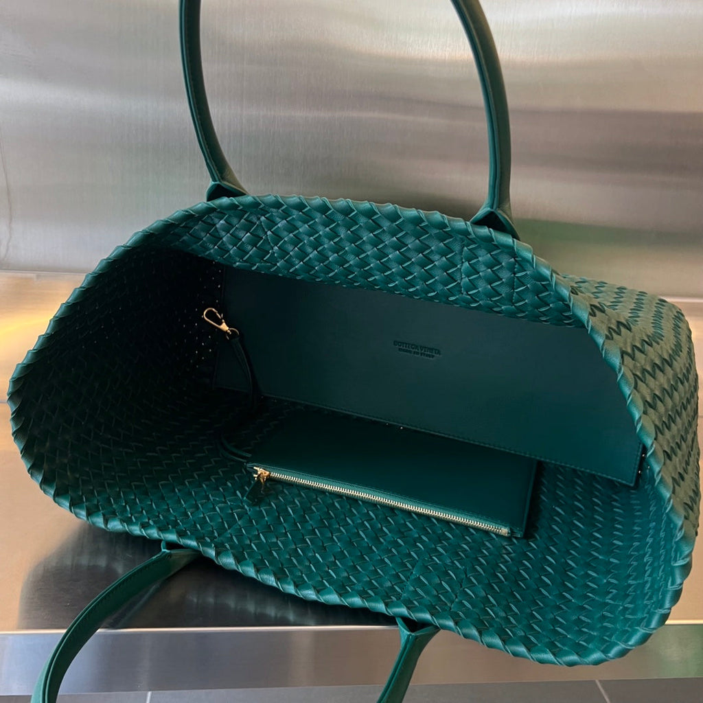 Bottega Veneta Large Cabat 51 in Kaitoke Green Lambskin Bag