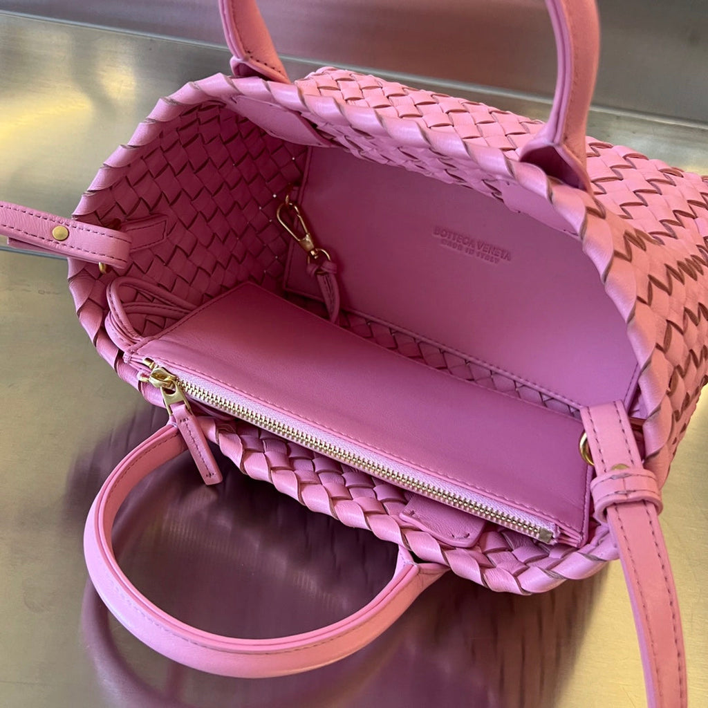 Bottega Veneta Mini Cabat 20 in Rose Pink Lambskin Bag