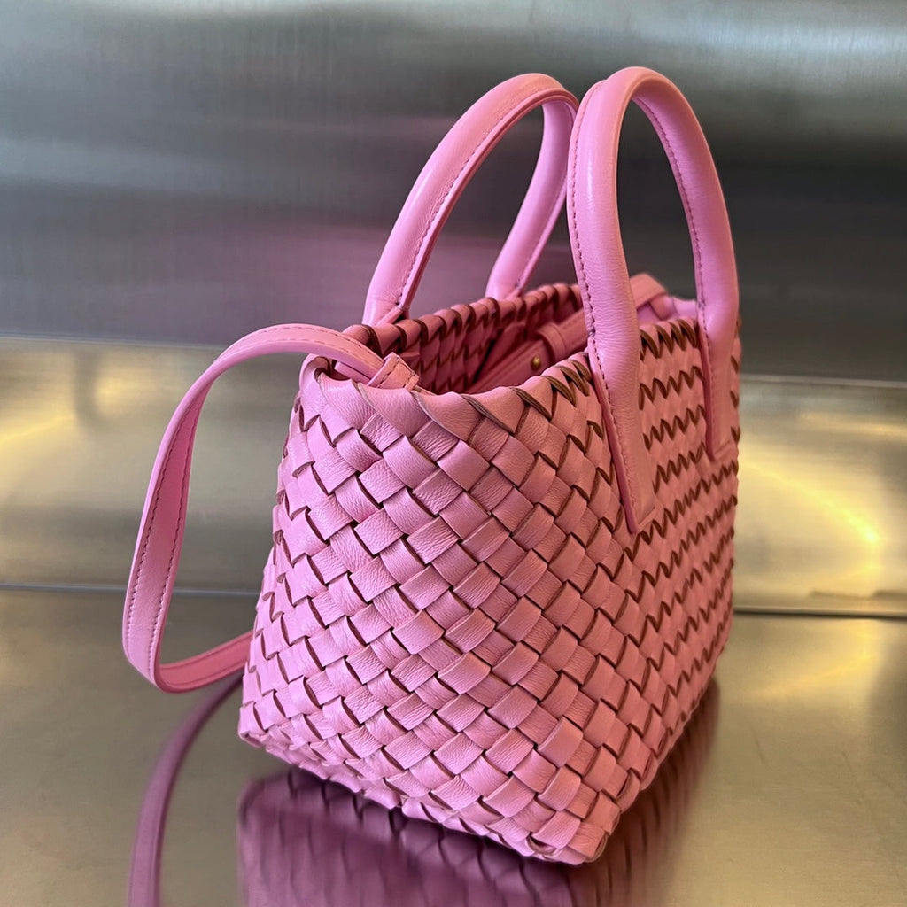 Bottega Veneta Mini Cabat 20 in Rose Pink Lambskin Bag