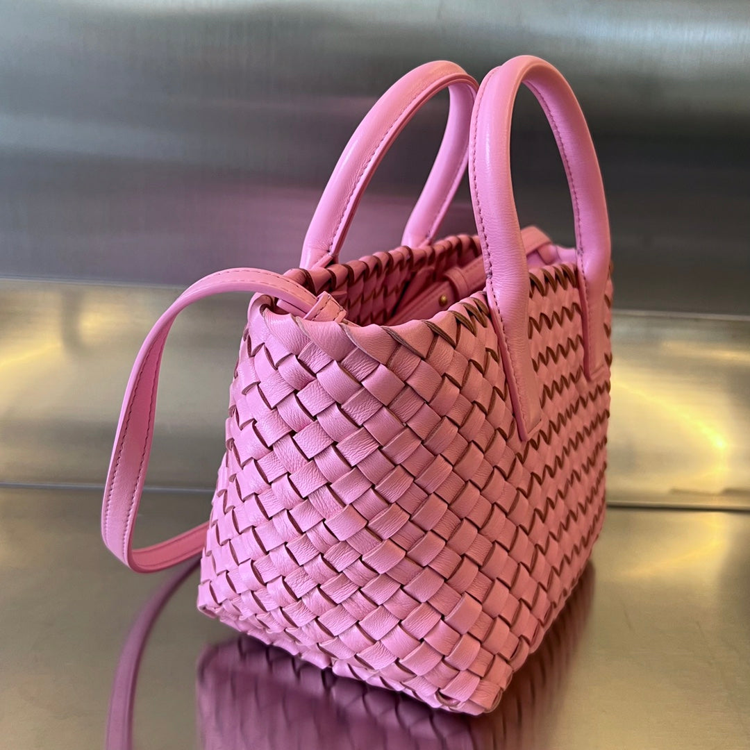 Bottega Veneta Mini Cabat 20 in Rose Pink Lambskin Bag