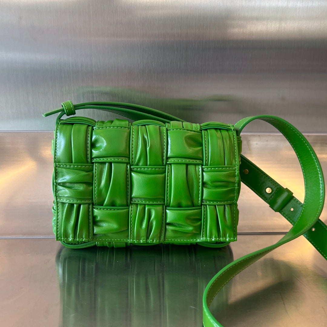 Bottega Veneta Mini Cassette 19 in Shamrock Green Soft Lambskin Bag