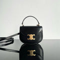 Celine Triomphe Shiny Calfskin Handbag 18 Black