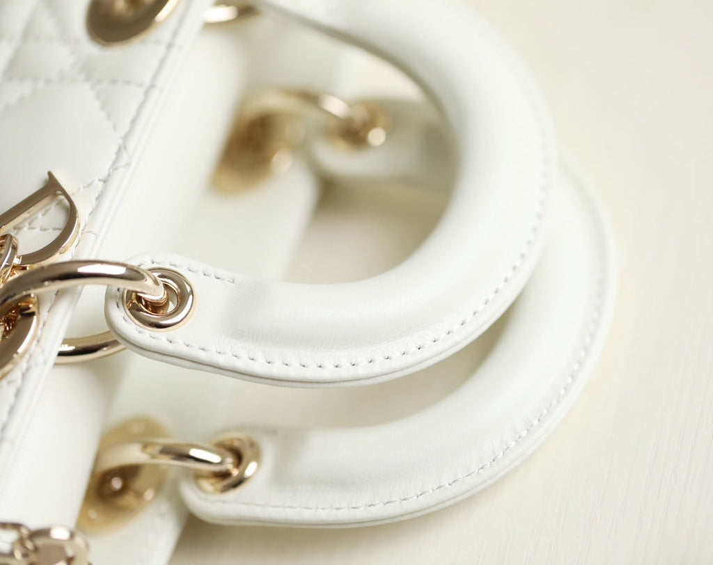 Dior Lady D-Joy Micro 16 in White Lambskin Bag