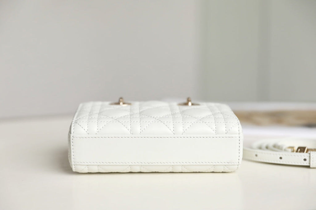 Dior Lady D-Joy Micro 16 in White Lambskin Bag