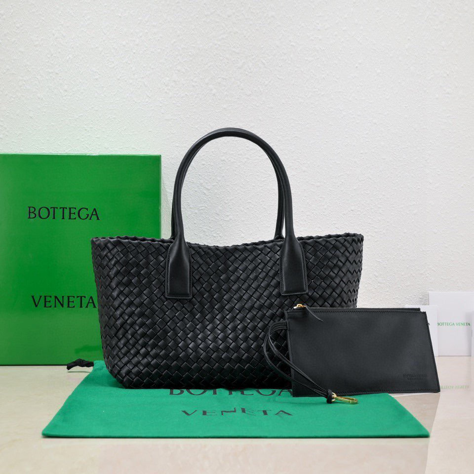 Bottega Veneta Large Cabat 45cm Black Lambskin Ghw Bag