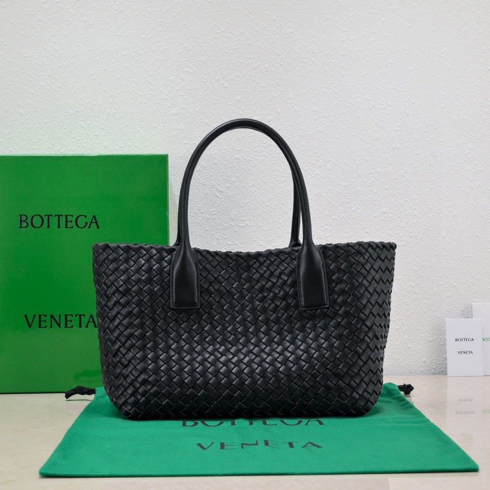 Bottega Veneta Large Cabat 45cm Black Lambskin Ghw Bag