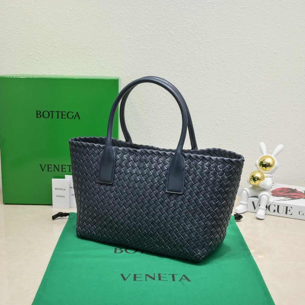 Bottega Veneta Large Cabat 45cm Navy Blue Lambskin Ghw Bag