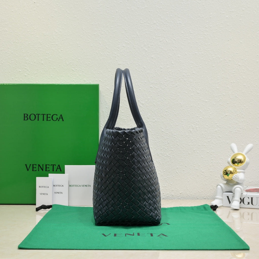 Bottega Veneta Large Cabat 45cm Navy Blue Lambskin Ghw Bag