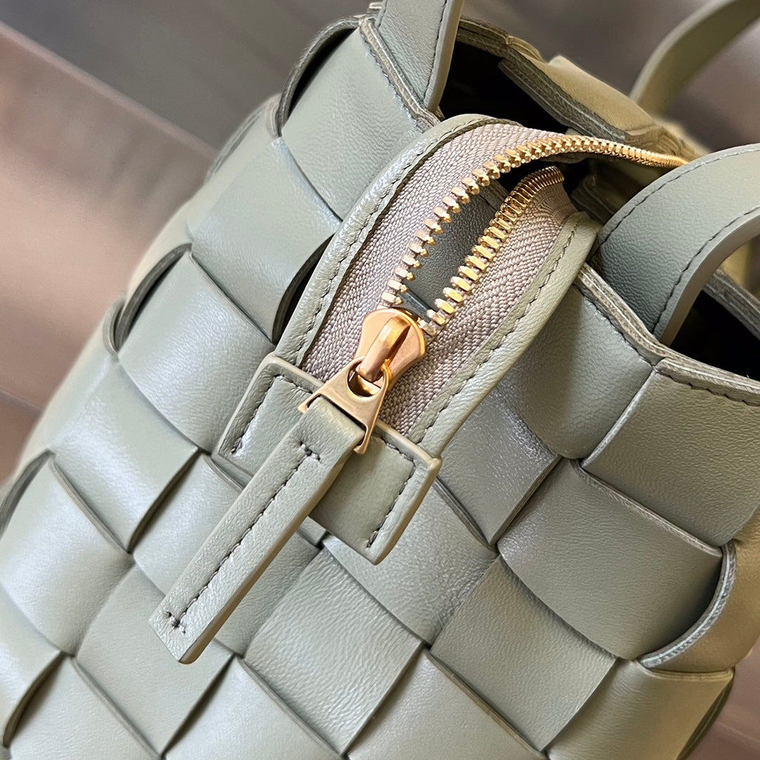 Bottega Veneta Medium 28 Cassette Grey Lambskin Bag