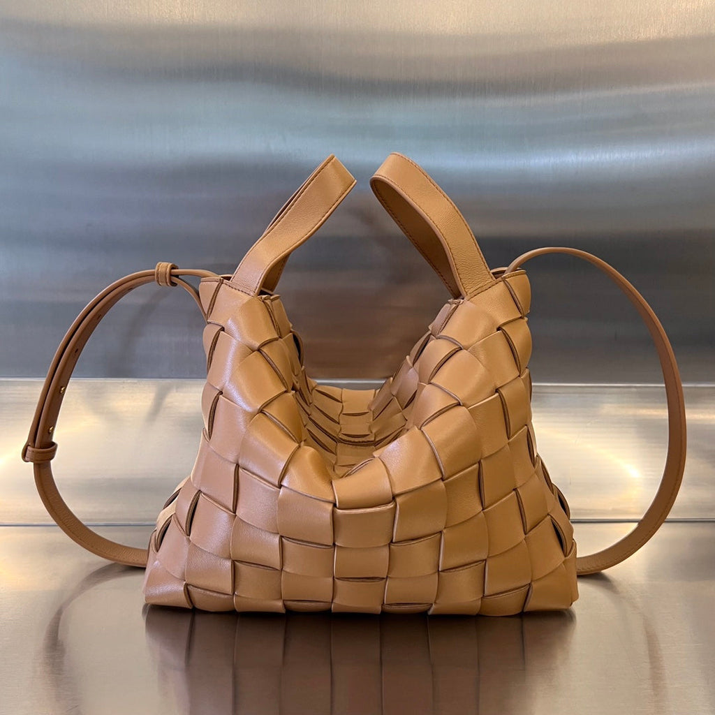 Bottega Veneta Medium 28 Cassette Peanut Brown Lambskin Bag