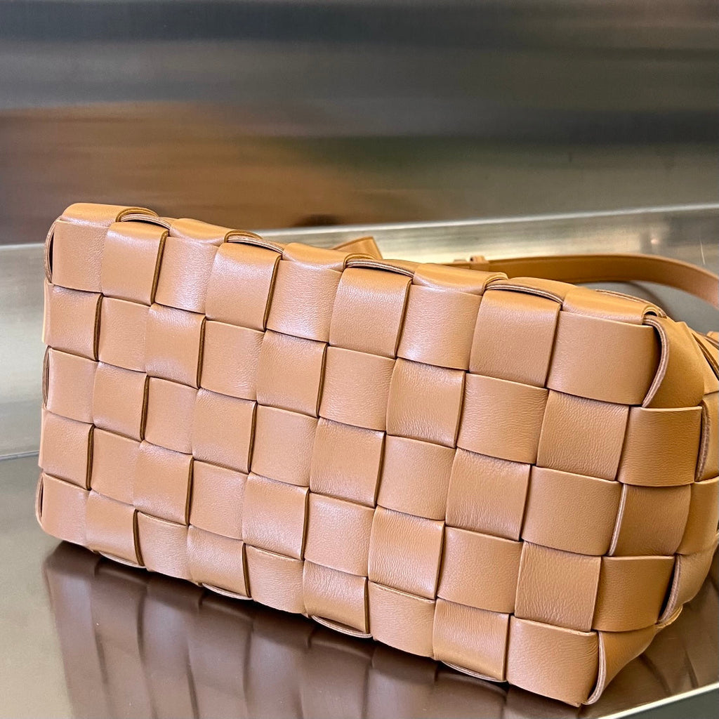 Bottega Veneta Medium 28 Cassette Peanut Brown Lambskin Bag