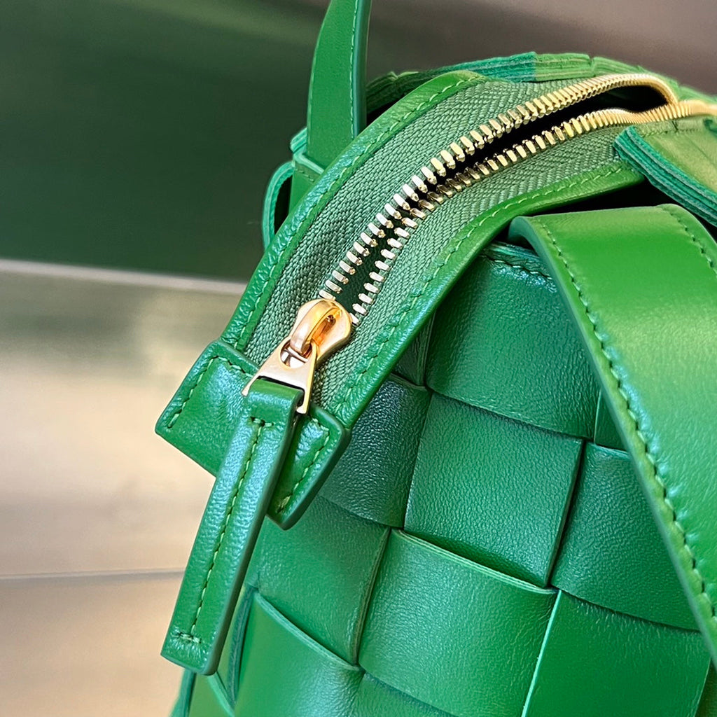 Bottega Veneta Medium 28 Cassette Neon Green Lambskin Bag