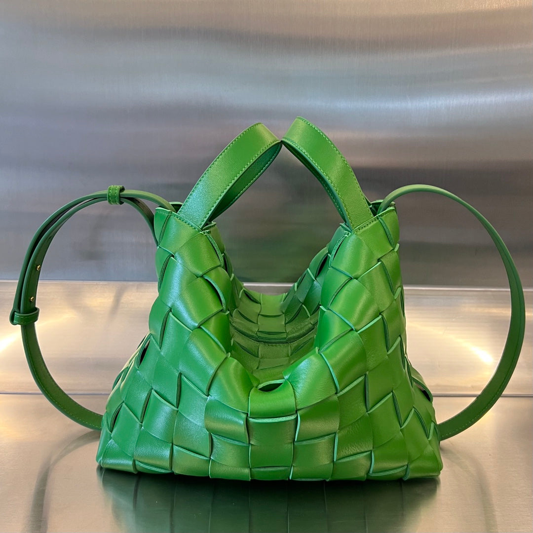 Bottega Veneta Medium 28 Cassette Neon Green Lambskin Bag