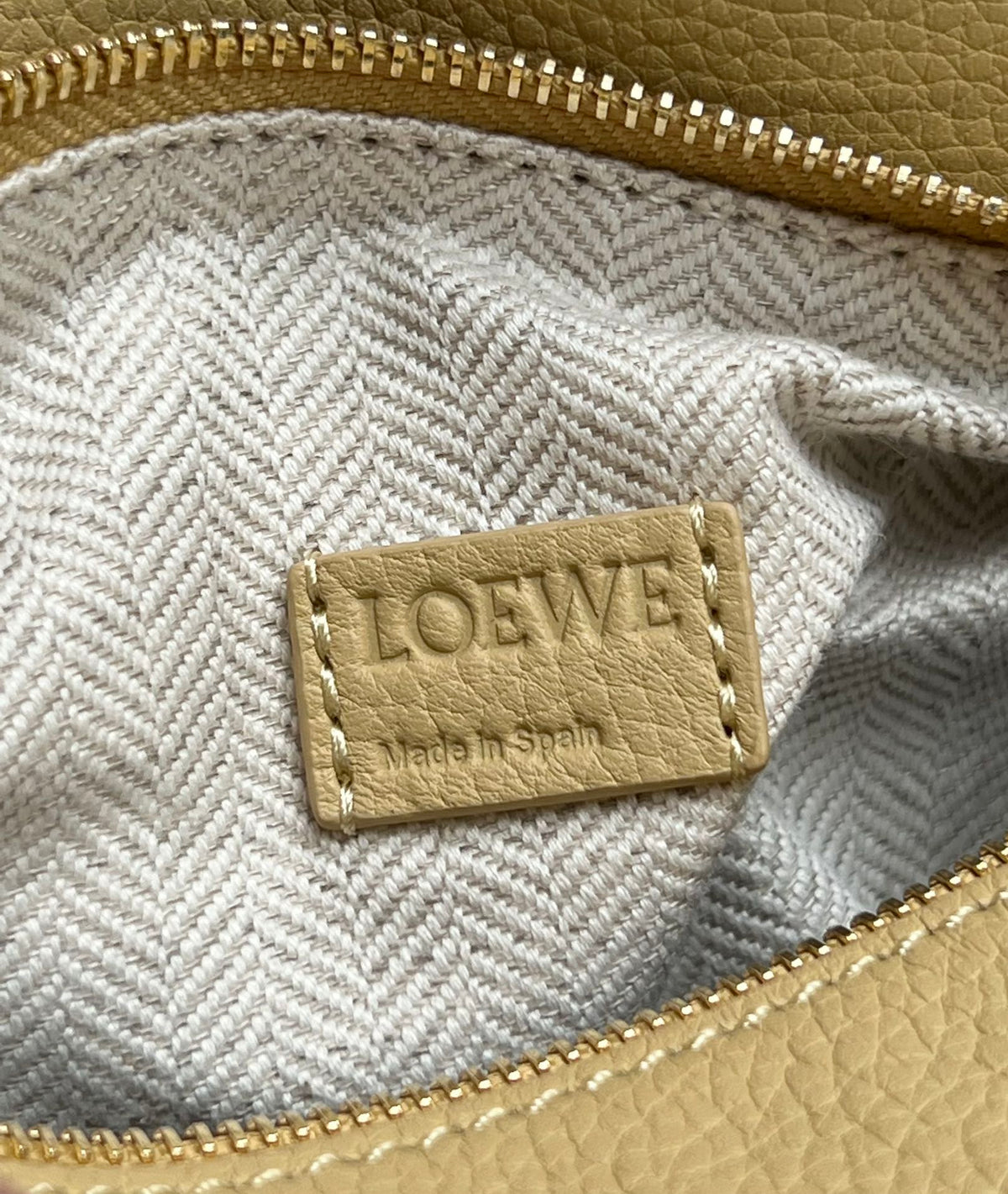 Loewe Mini 18 Puzzle Bag in Yellow Cream Calfskin