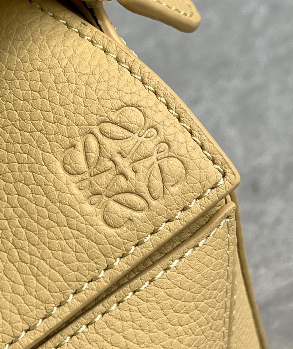 Loewe Mini 18 Puzzle Bag in Yellow Cream Calfskin