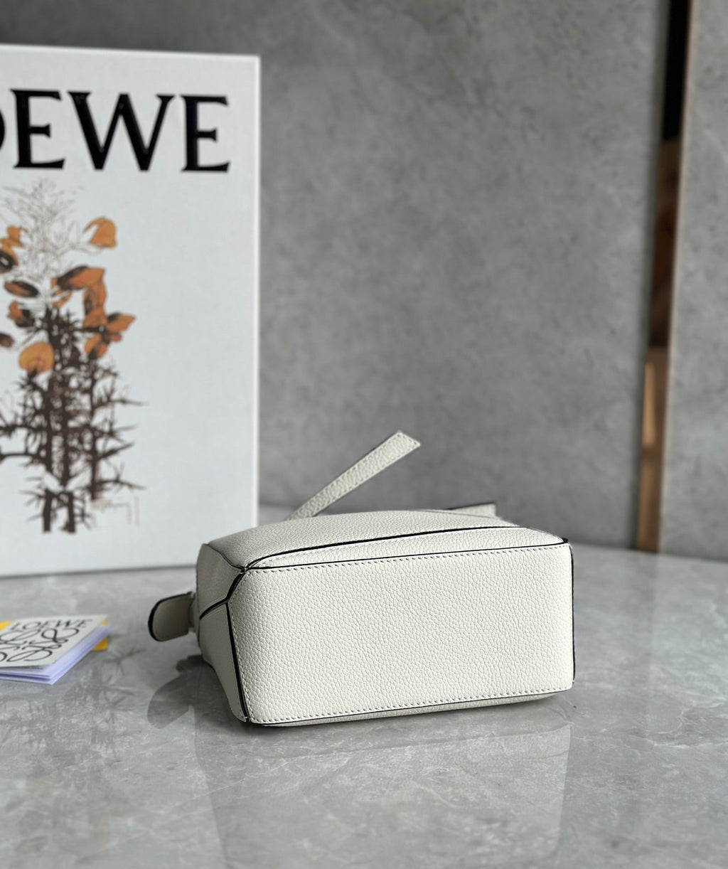 Loewe Mini 18 Puzzle Bag in White Calfskin