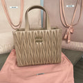 Matelassé Tote Bag 24 in Beige Lambskin