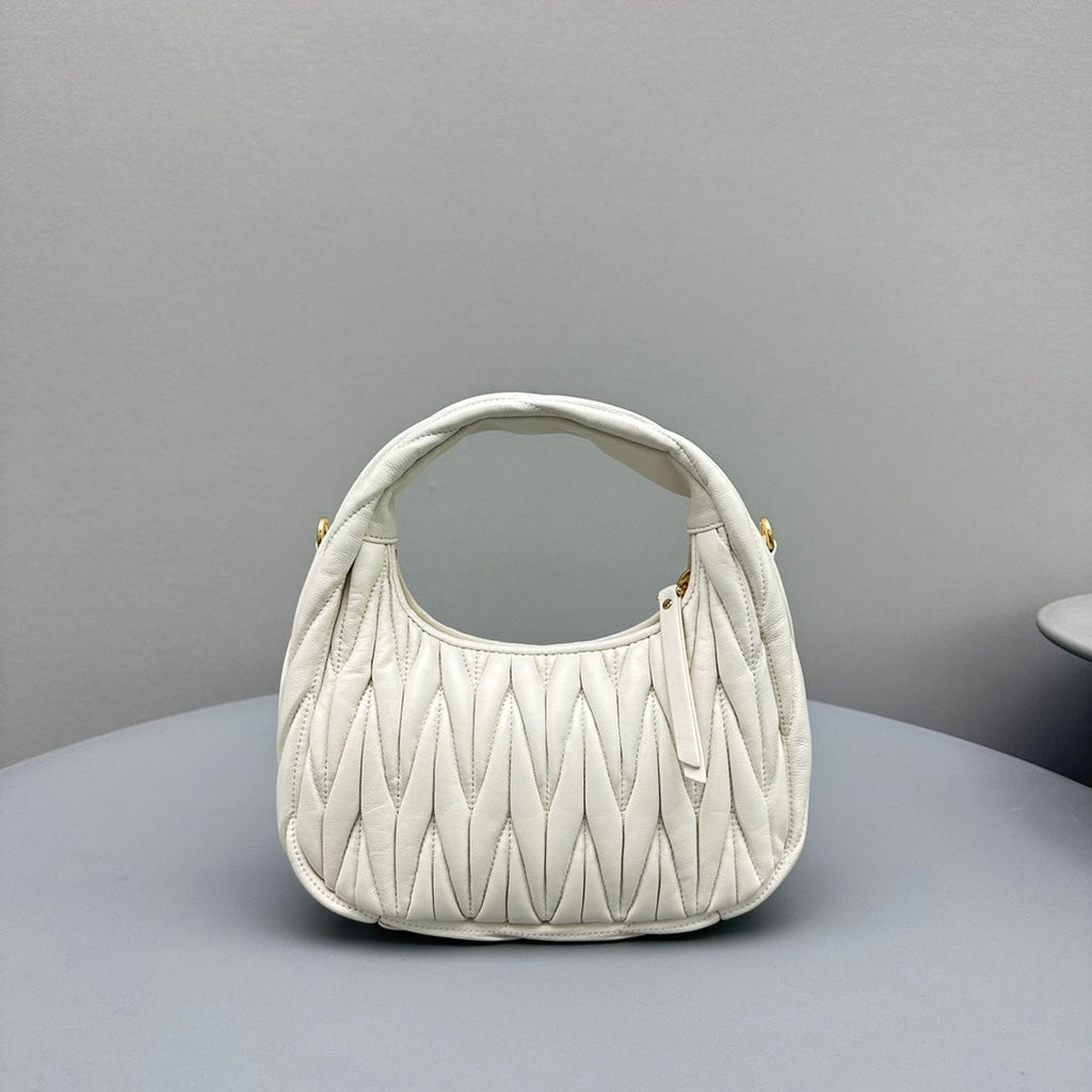 Mini Hobo 20 Bag in White Sheepskin