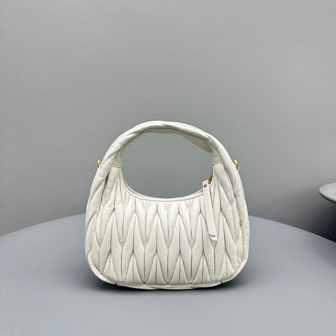 Mini Hobo 20 Bag in White Sheepskin