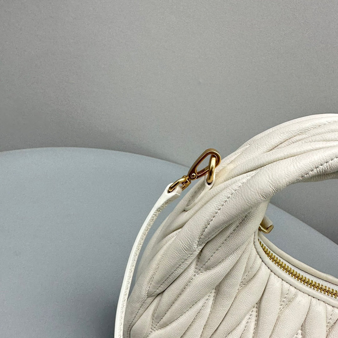 Mini Hobo 20 Bag in White Sheepskin