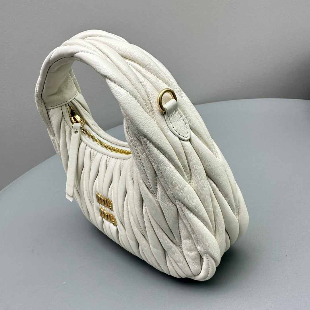 Mini Hobo 20 Bag in White Sheepskin