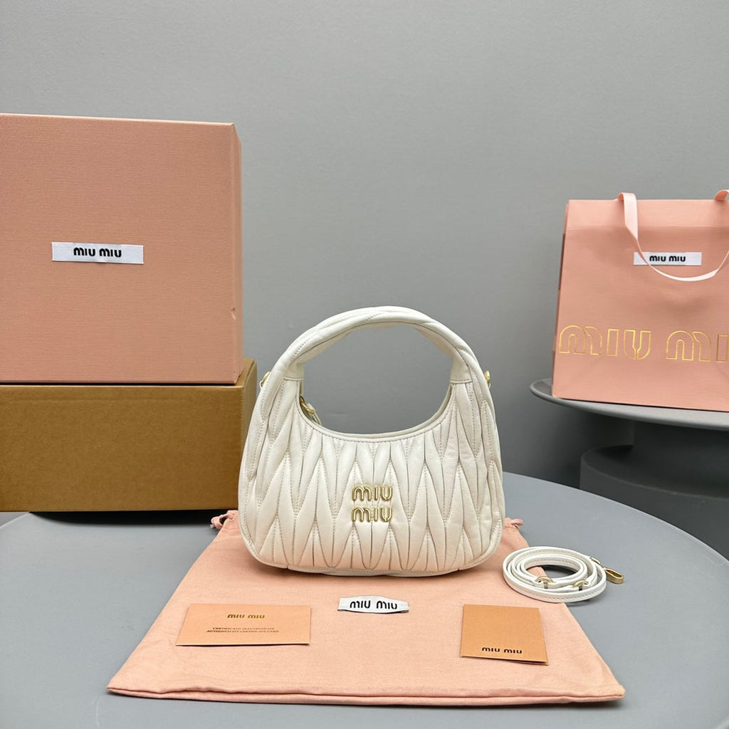 Mini Hobo 20 Bag in White Sheepskin
