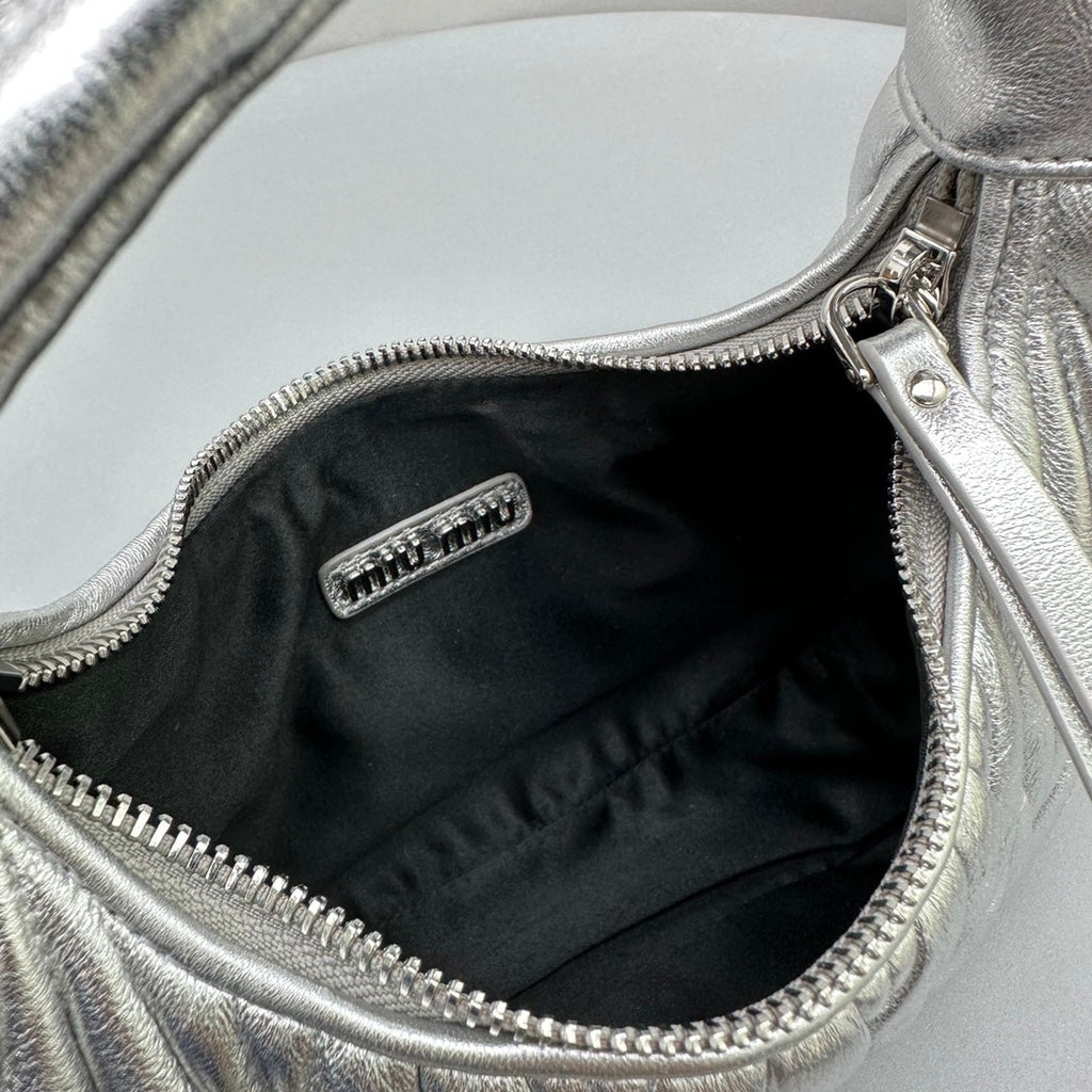 Mini Hobo 20 Bag in Silver Sheepskin