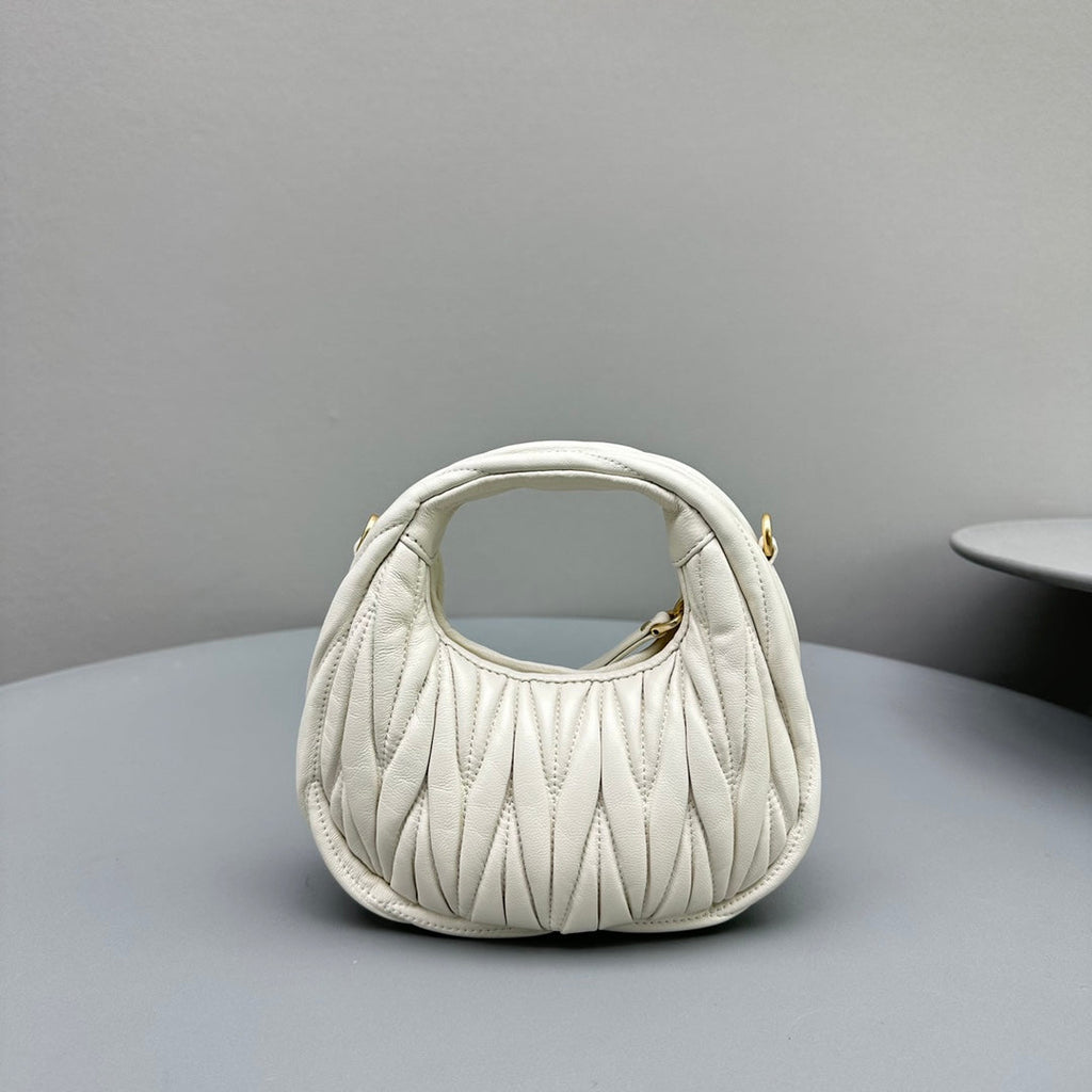 Mini Hobo 17 Bag in White Sheepskin