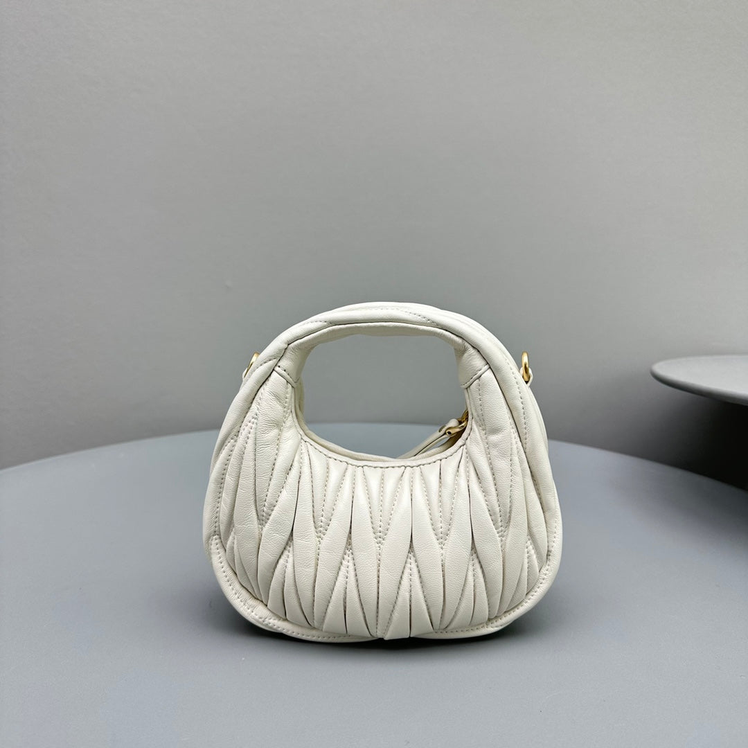 Mini Hobo 17 Bag in White Sheepskin