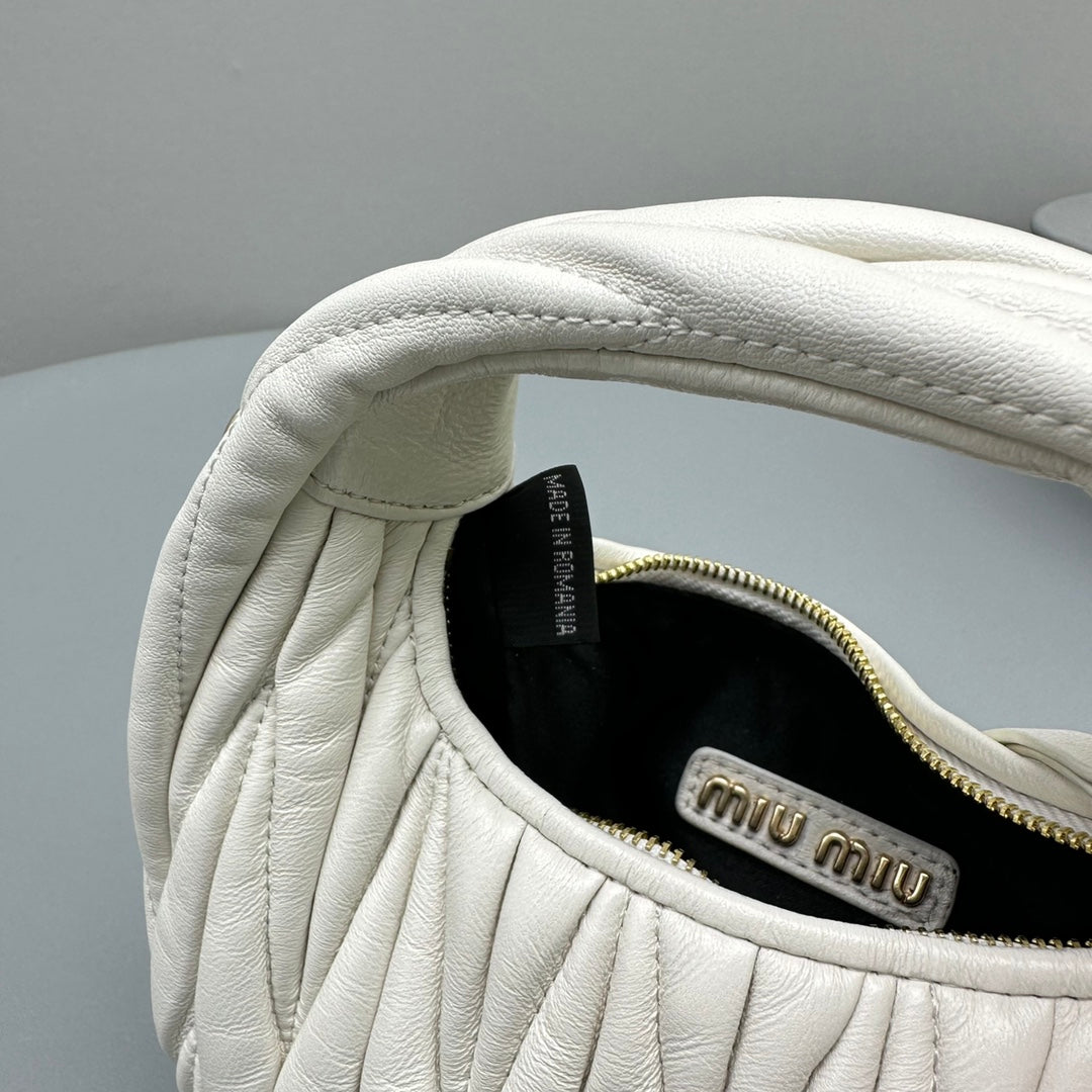Mini Hobo 17 Bag in White Sheepskin