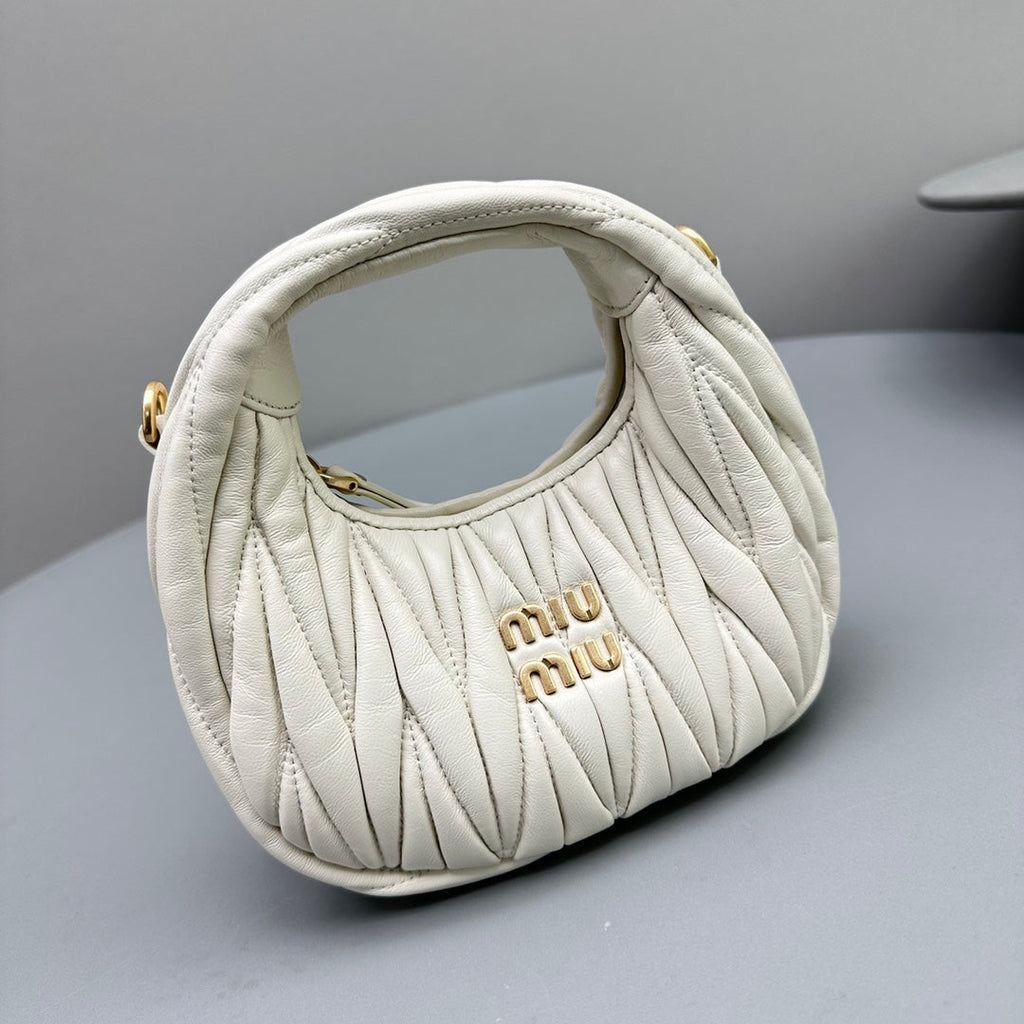 Mini Hobo 17 Bag in White Sheepskin