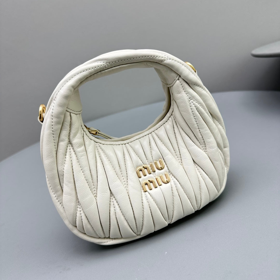 Mini Hobo 17 Bag in White Sheepskin