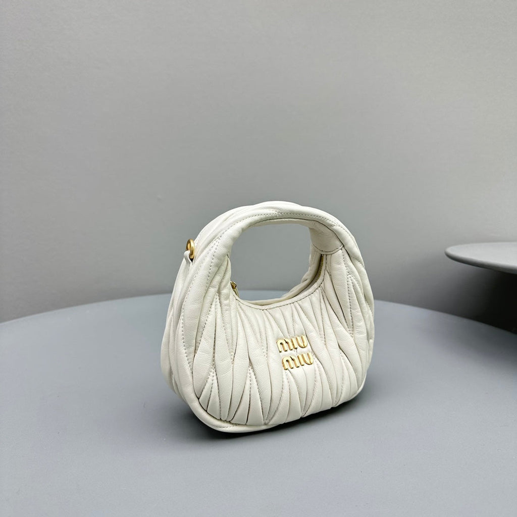 Mini Hobo 17 Bag in White Sheepskin